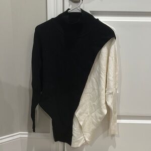 Black and Cream Women's Sweater